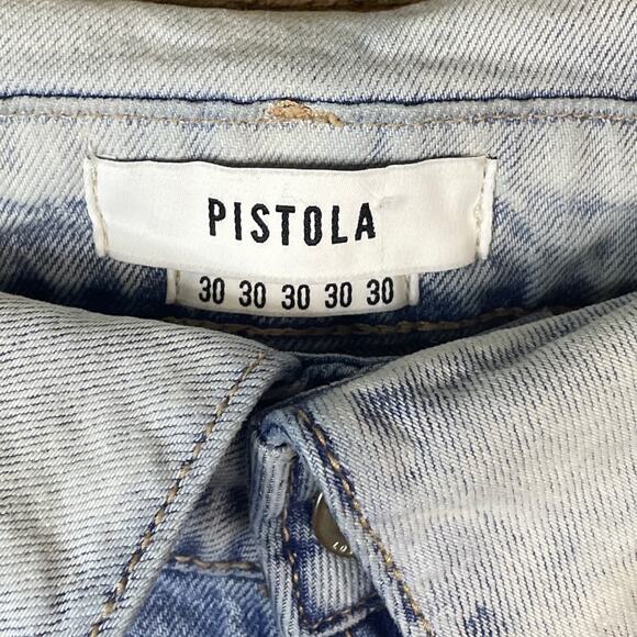 Pistola Nico High Waisted Skinny Fold Over Waist Mom Jeans Light Blue Size 30 - Picture 4 of 9